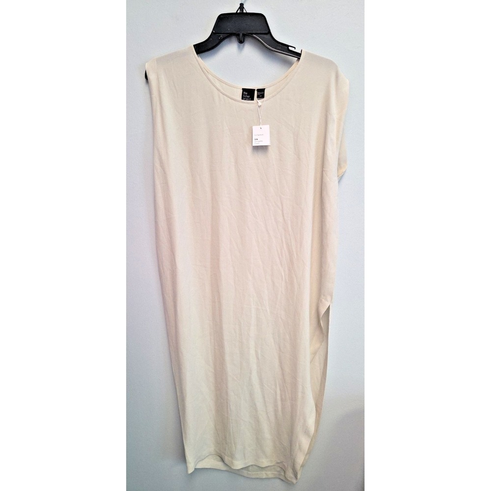 NWT The Fisher Project 100% Silk Georgette Crepe Sm Bone Scoop Neck Tunic Long